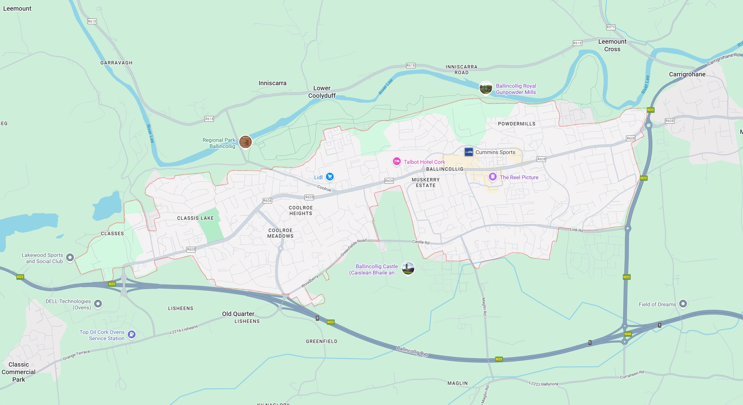 Ballincollig Cork Map